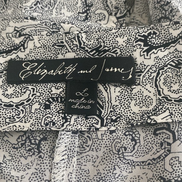 Elizabeth and James Silk Paisley black & white shorts size large - Picture 4 of 5